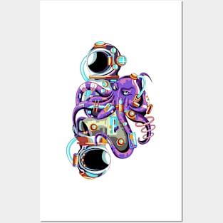 Astronaut Octopus Posters and Art